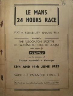 Original 1953 Le Mans Rule Book