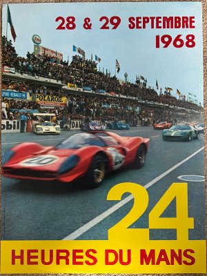 Original 1968 Le Mans official event poster September