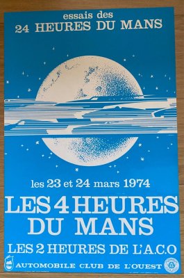 Original Le Mans official 1974 practice poster