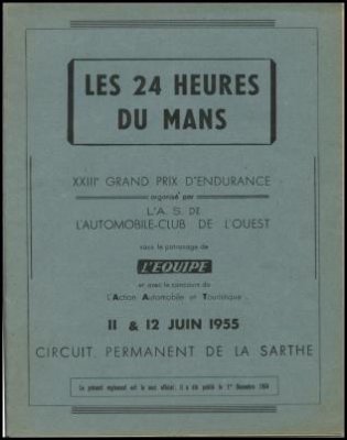 Original 1955 Le Mans rule book