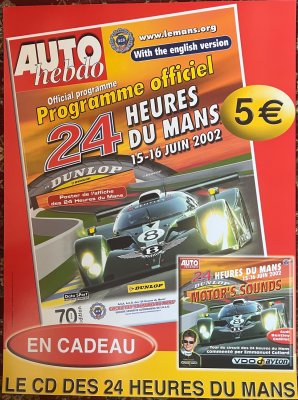 Original 2002 Le Mans official Programme Vendor Poster