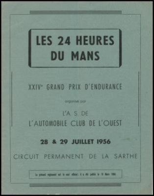 Original 1956 Le Mans rule book