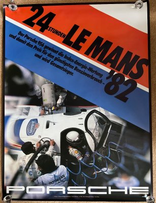 Original 1982 Le Mans Porsche factory poster V4