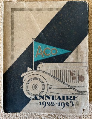 Original 1922 1923 ACO hand book very rare