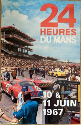 Original 1967 Le Mans official event poster