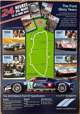 2010 Le Mans Maytech Ford GT commemorative Poster