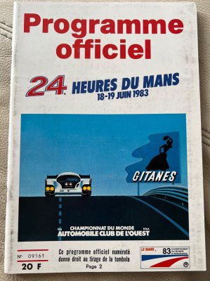 Original 1983 Le Mans Programme