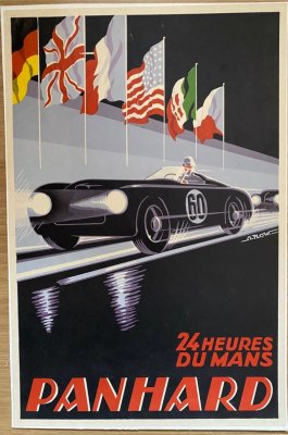 Original 1953 Le Mans Factory Panhard Poster