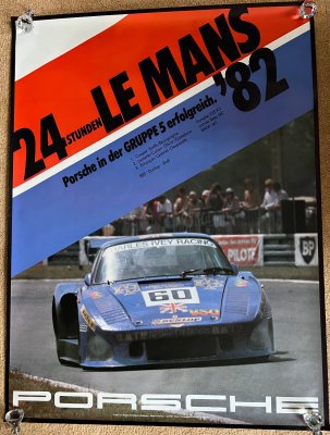 Original 1982 Le Mans Porsche factory Poster V3