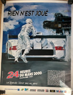 Original 2000 Le Mans Withdrawn event poster large format on Linen