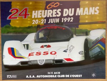 Original 1992 Le Mans official event poster