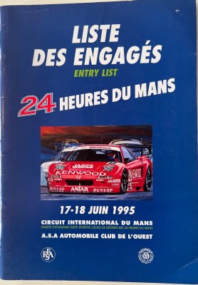 Official 1995 Le Mans entry list Programme
