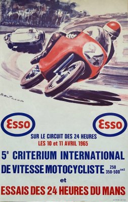 Original 1965 Le Mans official Practice poster