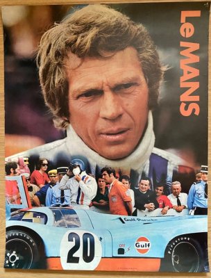 Original 1971 Le Mans Gulf oil Steve McQueen poster