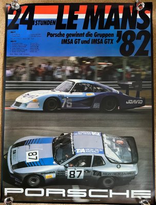 Original 1982 Le Mans Porsche factory poster V5