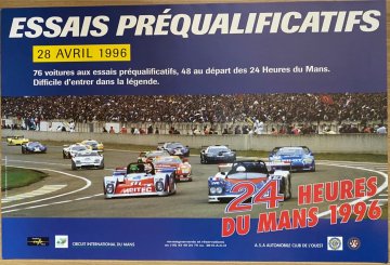 Original 1996 Le Mans official practice poster