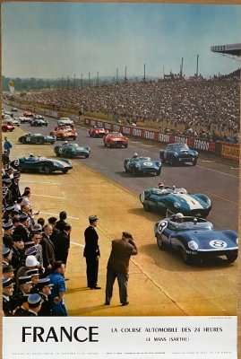 Original 1960 Le Mans travel poster