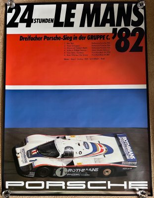 Original 1982 Le Mans Porsche factory poster V2