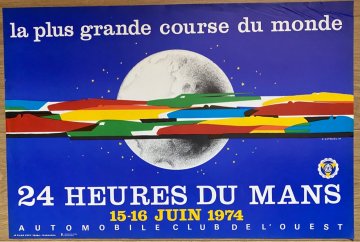 Original 1974 Le Mans official event Poster