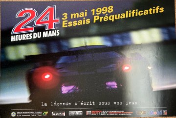 Original 1998 Le Mans Official Practice Poster