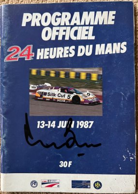Original 1987 Le Mans Programme Signed Derek Bell