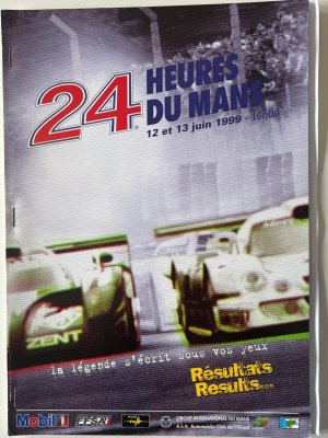 Official 1999 Le Mans results programme