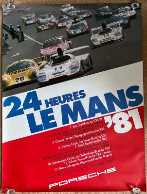 Original 1981 Le Mans official Porsche factory poster