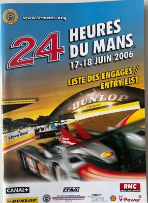 Official 2006 Le Mans entry list Programme
