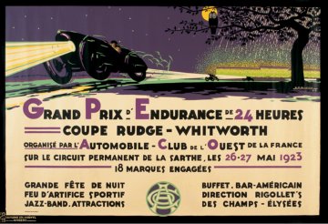 Reproduction 1923 Le Mans event poster ACO