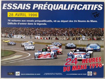 Original 1996 Le Mans practice leaflet