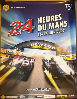 Original 2007 Le Mans large format official  event poster