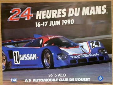 Original 1990 Le Mans official event poster