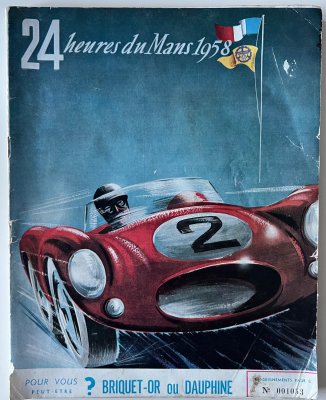 Original 1958 Le Mans programme with Camping pass and rare insert